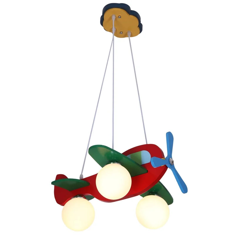 Kids chandelier for Children Room Bedroom Creative aircraft lamp Bedroom glass ball lamp home Kids boys girl chandelier