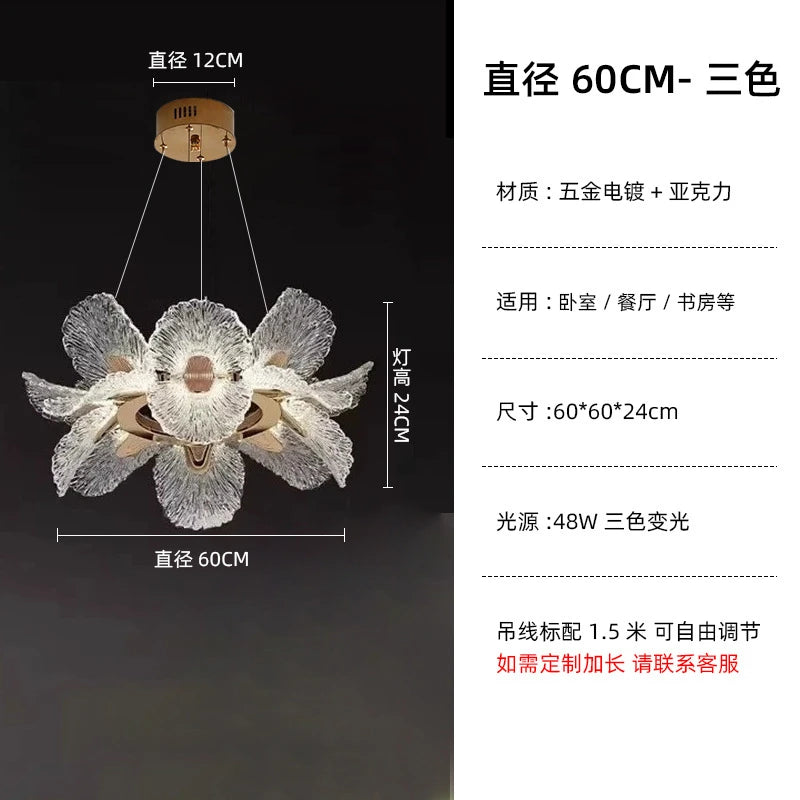 Luxury Ceiling Chandelier French for Home Decoration Living Room Pendant Light Dining Room Bedroom Flower LED Hanging Lamp LED
