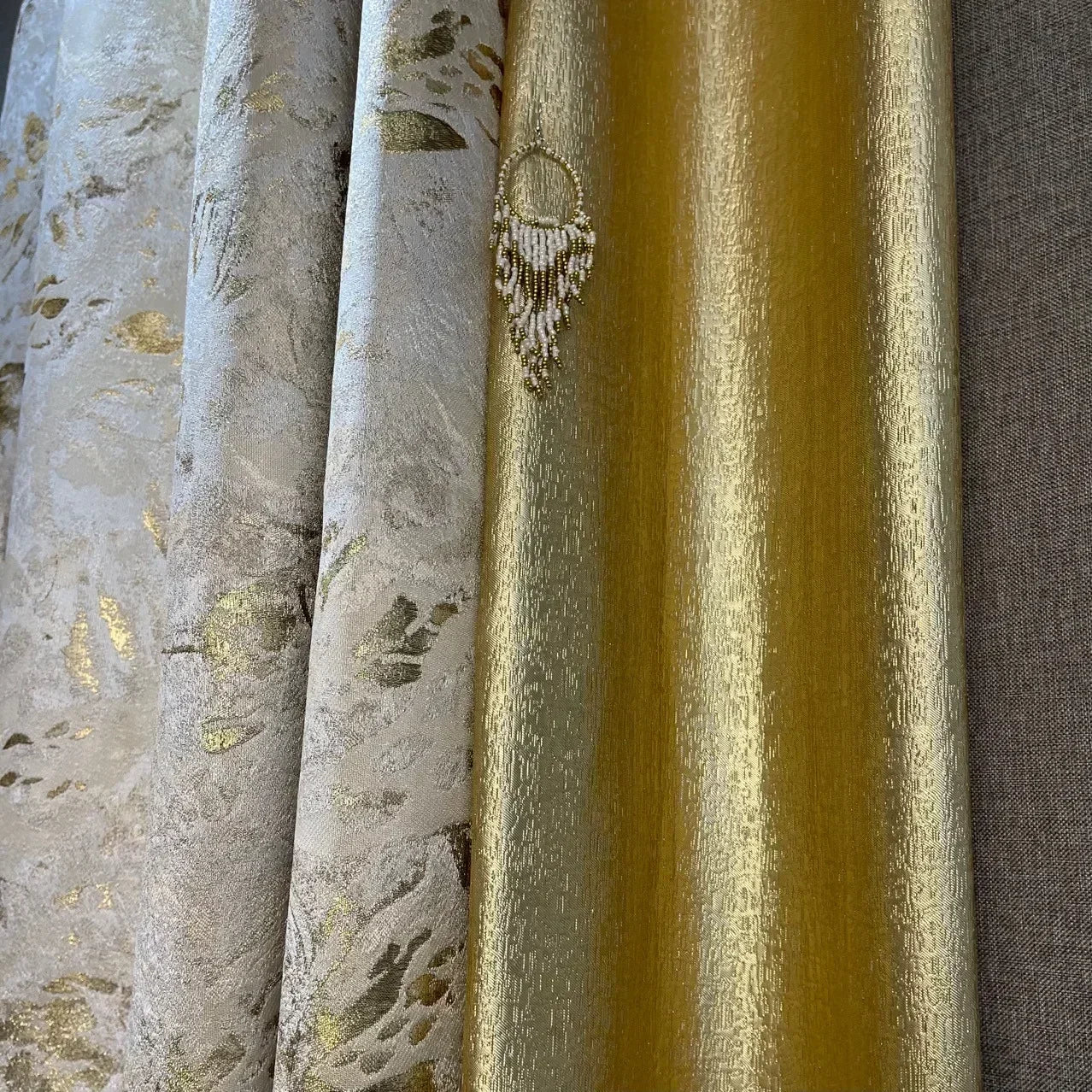 2025 new Curtains for Living dining room bedroom cream champagne gold thread jacquard high precision modern luxury high blackout