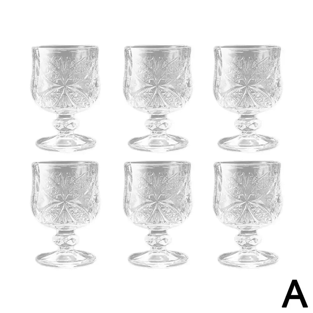 High Foot Cup Drink Cups Wineglasses Goblet Transparent Glass for Home Restaurant Bar Juice Mugs Diamond Drinkware Water Cup