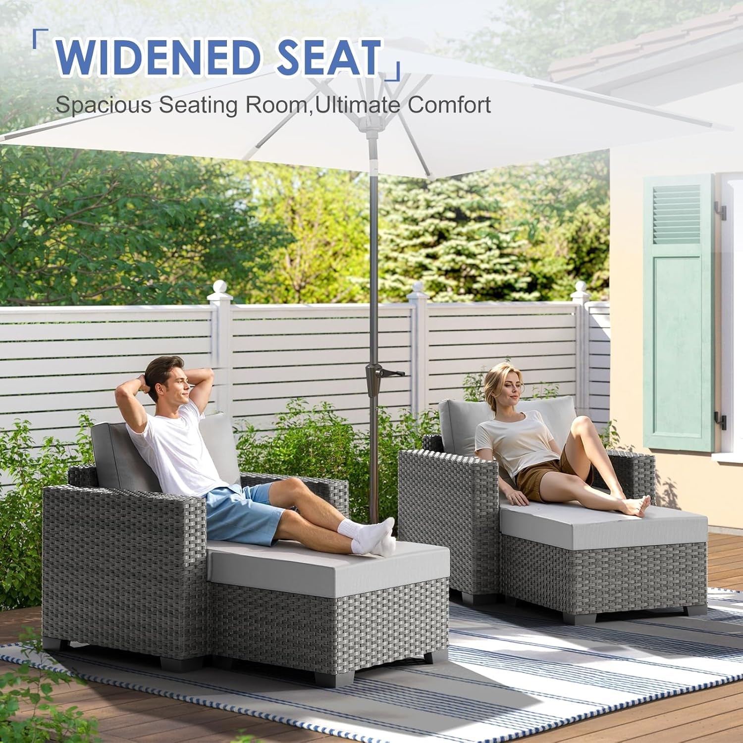 Comfortable Wicker Rattan Outdoor Patio Furniture Set