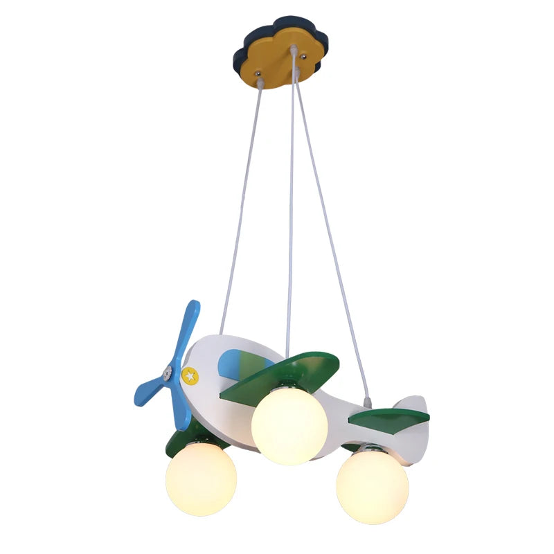 Kids chandelier for Children Room Bedroom Creative aircraft lamp Bedroom glass ball lamp home Kids boys girl chandelier