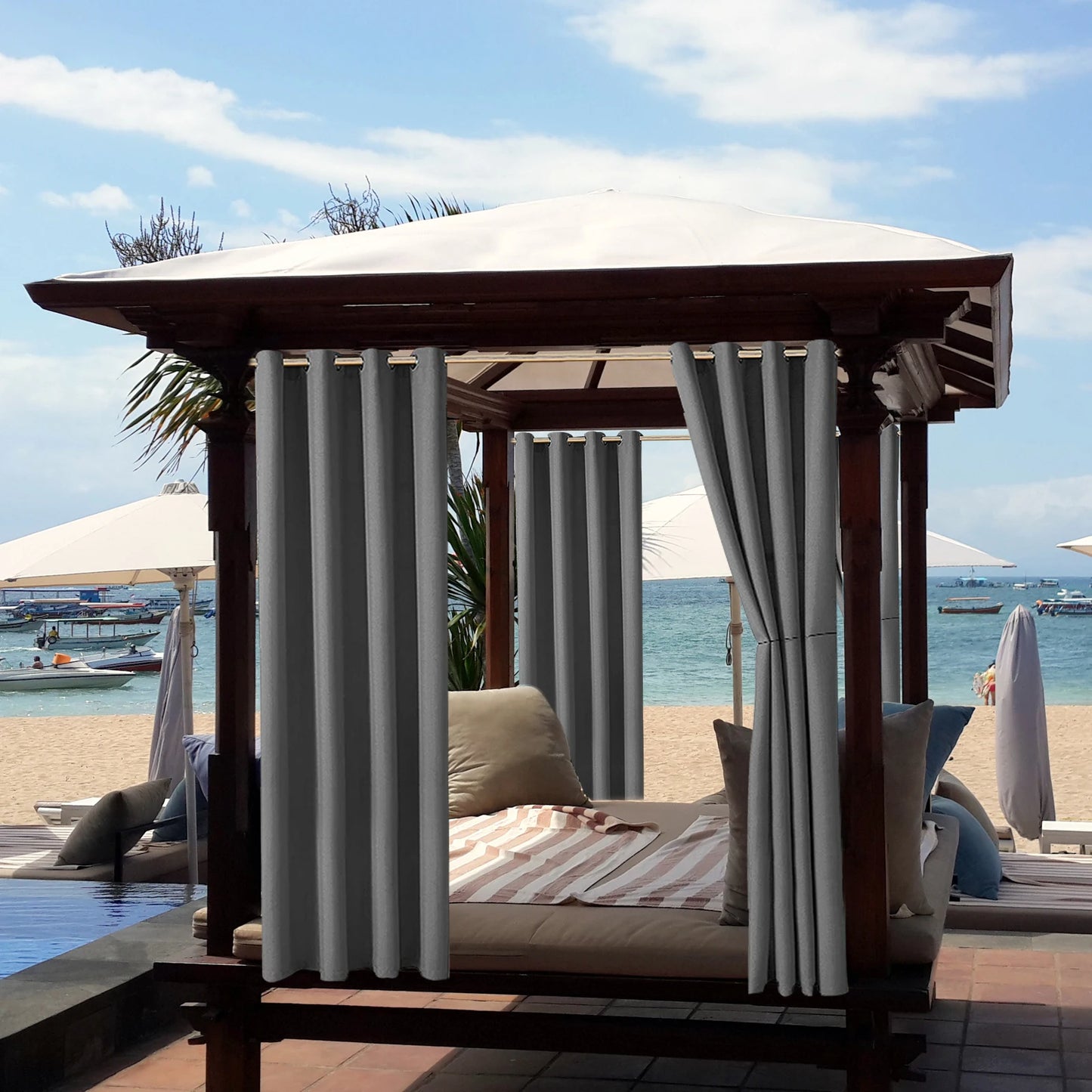 privacy outdoor curtains waterproof garden uv exterior curtain street gazebo curtain for patio porch pergola terrace cabana Pool