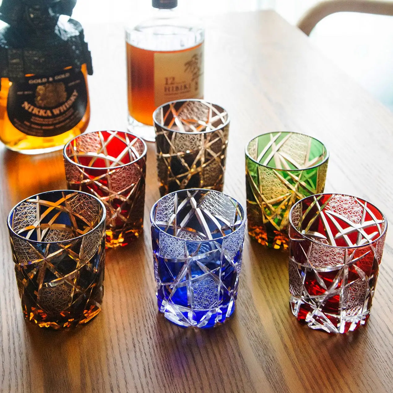 Edo Kiriko Drinking Glass Old Fashioned Crystal Whisky Cup For Scotch Bourbon Hand Cut Design Cocktail Glass With Gift Box 1PC