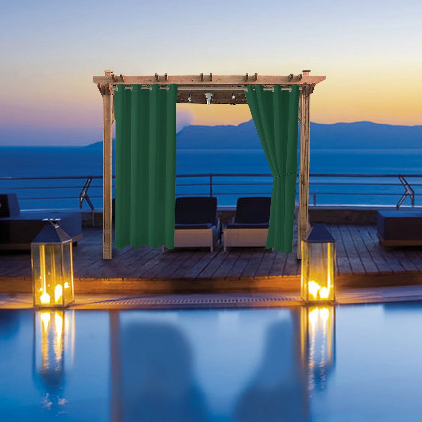 privacy outdoor curtains waterproof garden uv exterior curtain street gazebo curtain for patio porch pergola terrace cabana Pool