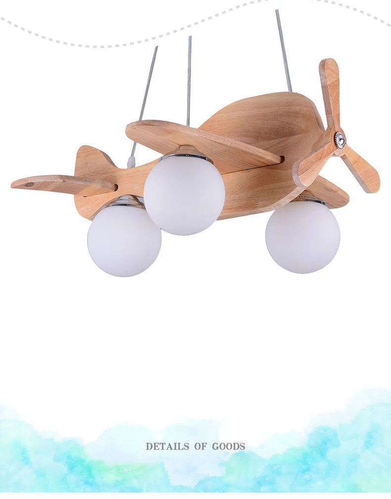 Kids chandelier for Children Room Bedroom Creative aircraft lamp Bedroom glass ball lamp home Kids boys girl chandelier