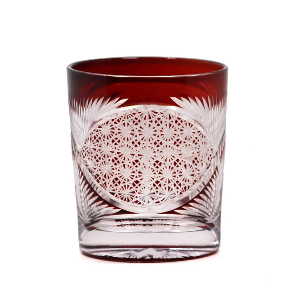 Edo Kiriko Drinking Glass Old Fashioned Crystal Whisky Cup For Scotch Bourbon Hand Cut Design Cocktail Glass With Gift Box 1PC
