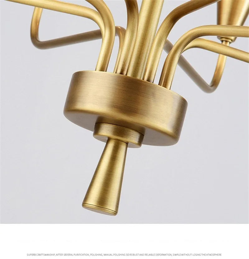Modern art deco chandelier Living Room lustre vintage High Quality Hotel Guest Room Bedroom Glass Lamp chandelier gold