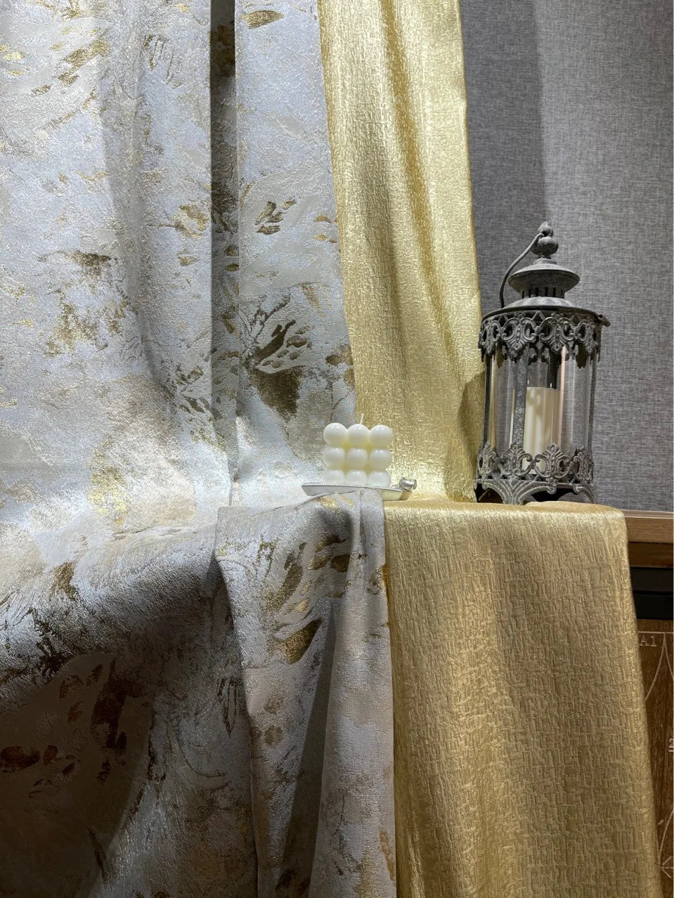 2025 new Curtains for Living dining room bedroom cream champagne gold thread jacquard high precision modern luxury high blackout