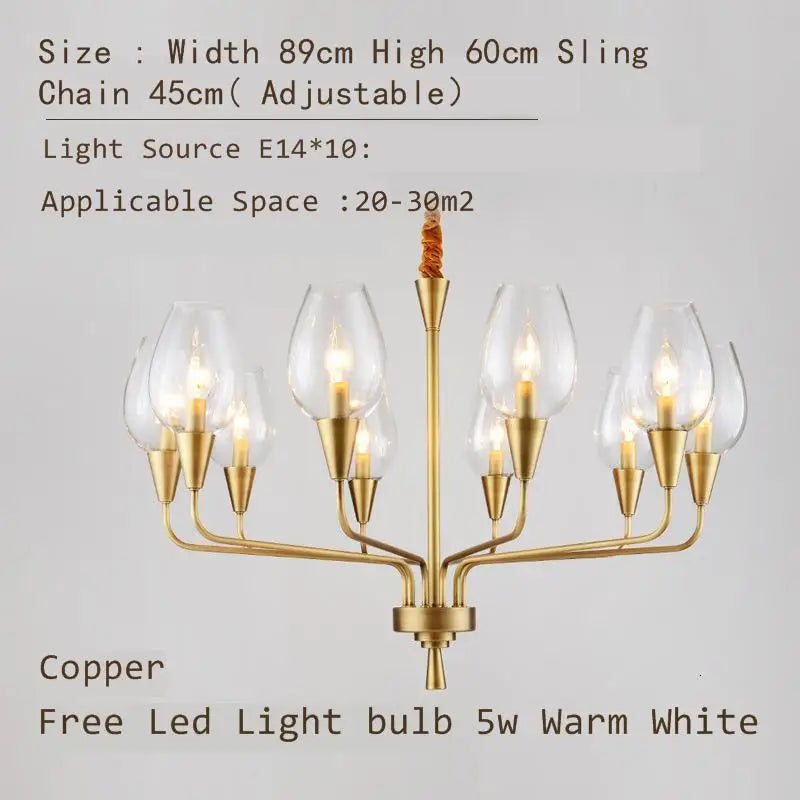 Modern art deco chandelier Living Room lustre vintage High Quality Hotel Guest Room Bedroom Glass Lamp chandelier gold