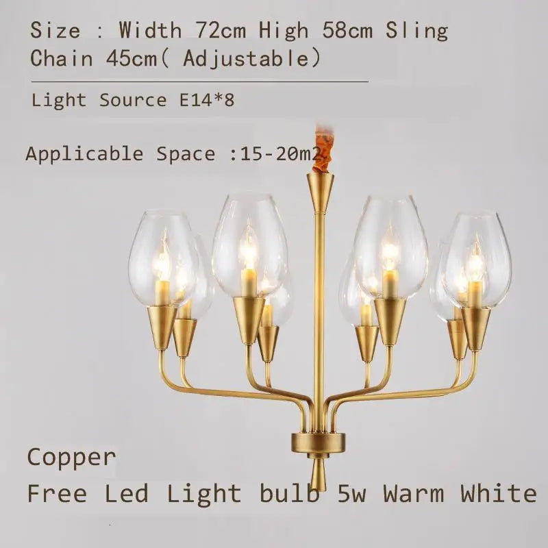 Modern art deco chandelier Living Room lustre vintage High Quality Hotel Guest Room Bedroom Glass Lamp chandelier gold