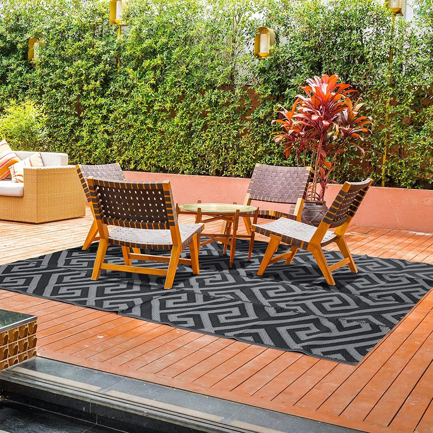 Indoor Outdoor Area Rug Home Garden Living Room Floor Carpet Anti-slip Waterproof Portable Folding RV Camping Awning Picnic Mat