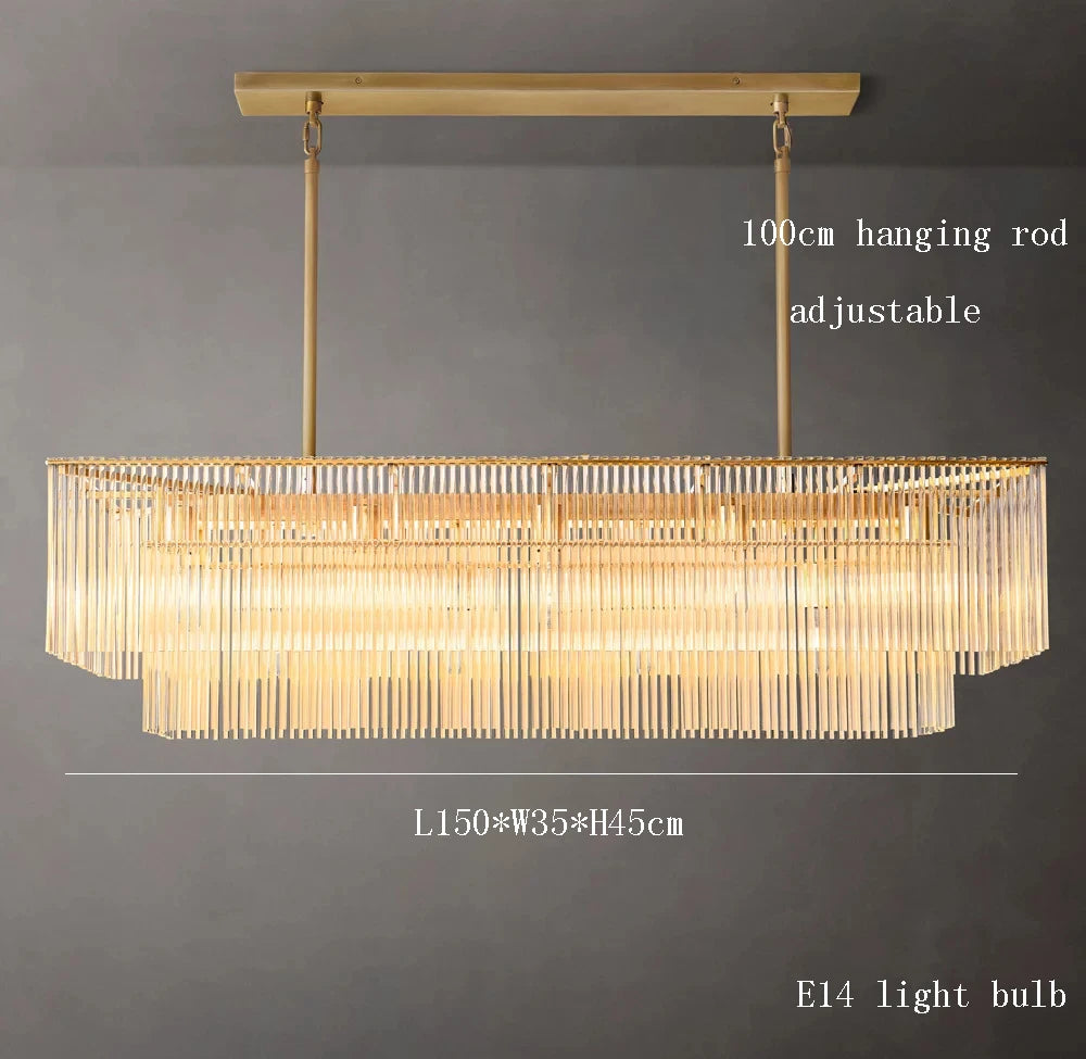 Art deco style Nordic chandelier featuring full brass and glass shade for dining room luxury creative hanging ceiling lamp