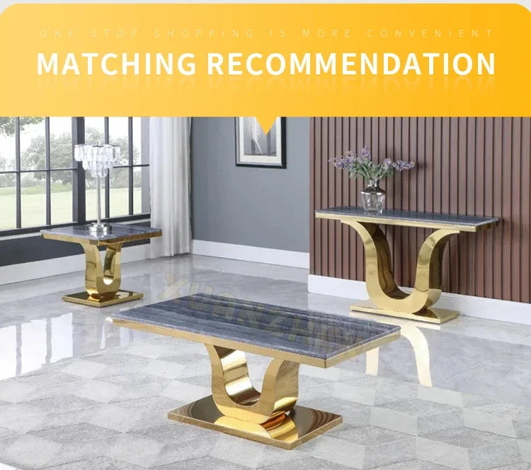 Dining room furniture white metal modern stainless steel stone luxury marble dining table set restaurant dining tables