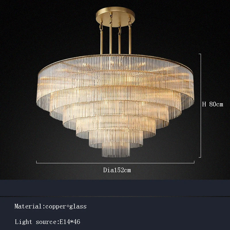 Art deco style Nordic chandelier featuring full brass and glass shade for dining room luxury creative hanging ceiling lamp