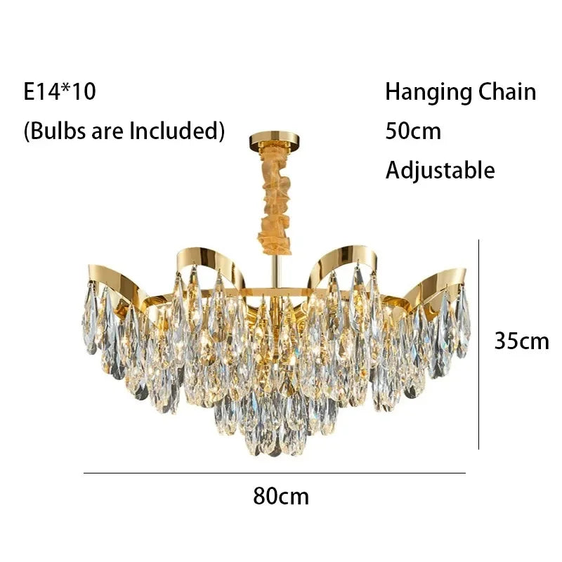 New Modern Chandelier For Living Room Dining Room Creative Design Crystal Hanging Lamp Home Decor Indoor Lighting Lustre Fixture