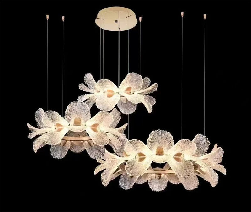 Luxury Ceiling Chandelier French for Home Decoration Living Room Pendant Light Dining Room Bedroom Flower LED Hanging Lamp LED