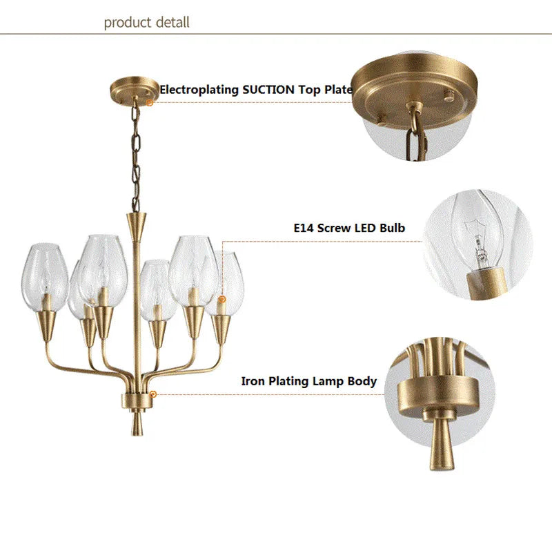 Modern art deco chandelier Living Room lustre vintage High Quality Hotel Guest Room Bedroom Glass Lamp chandelier gold