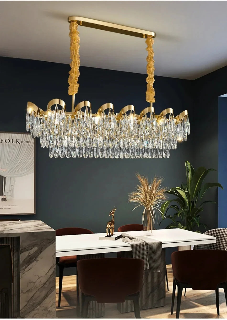 New Modern Chandelier For Living Room Dining Room Creative Design Crystal Hanging Lamp Home Decor Indoor Lighting Lustre Fixture