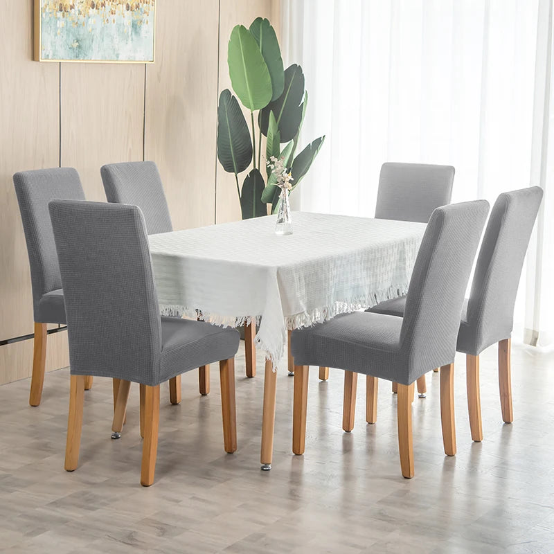 Jacquard Chair Cover, Durable Elastic Fabric Dining Chairs Cover, Stretch Covers For Kitchen Dining Room Chairs, Home Decor
