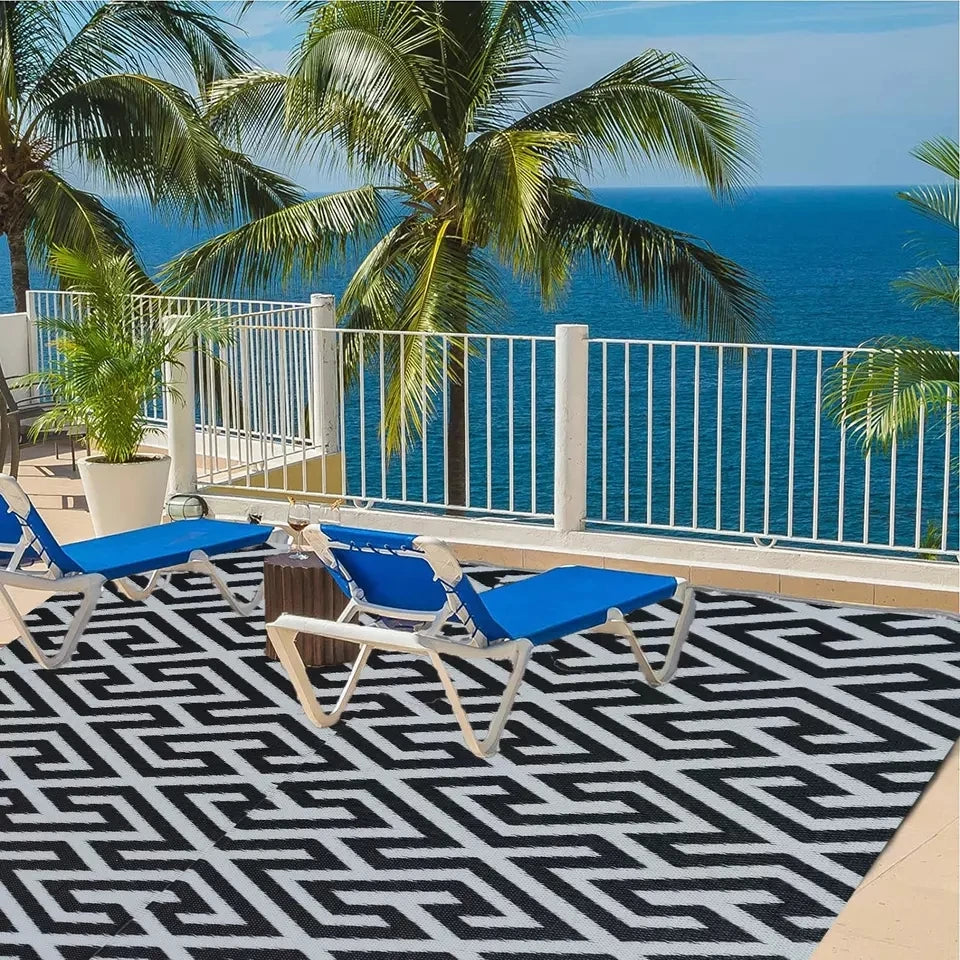 Indoor Outdoor Area Rug Home Garden Living Room Floor Carpet Anti-slip Waterproof Portable Folding RV Camping Awning Picnic Mat