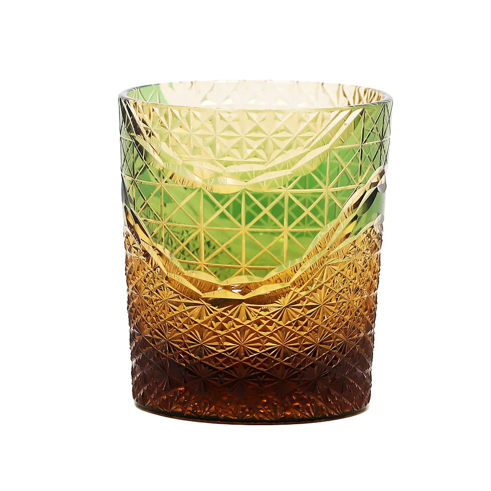 Edo Kiriko Drinking Glass Old Fashioned Crystal Whisky Cup For Scotch Bourbon Hand Cut Design Cocktail Glass With Gift Box 1PC