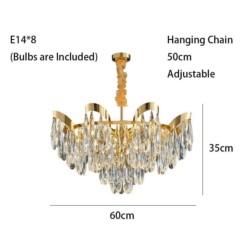 New Modern Chandelier For Living Room Dining Room Creative Design Crystal Hanging Lamp Home Decor Indoor Lighting Lustre Fixture