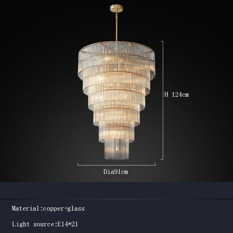 Art deco style Nordic chandelier featuring full brass and glass shade for dining room luxury creative hanging ceiling lamp