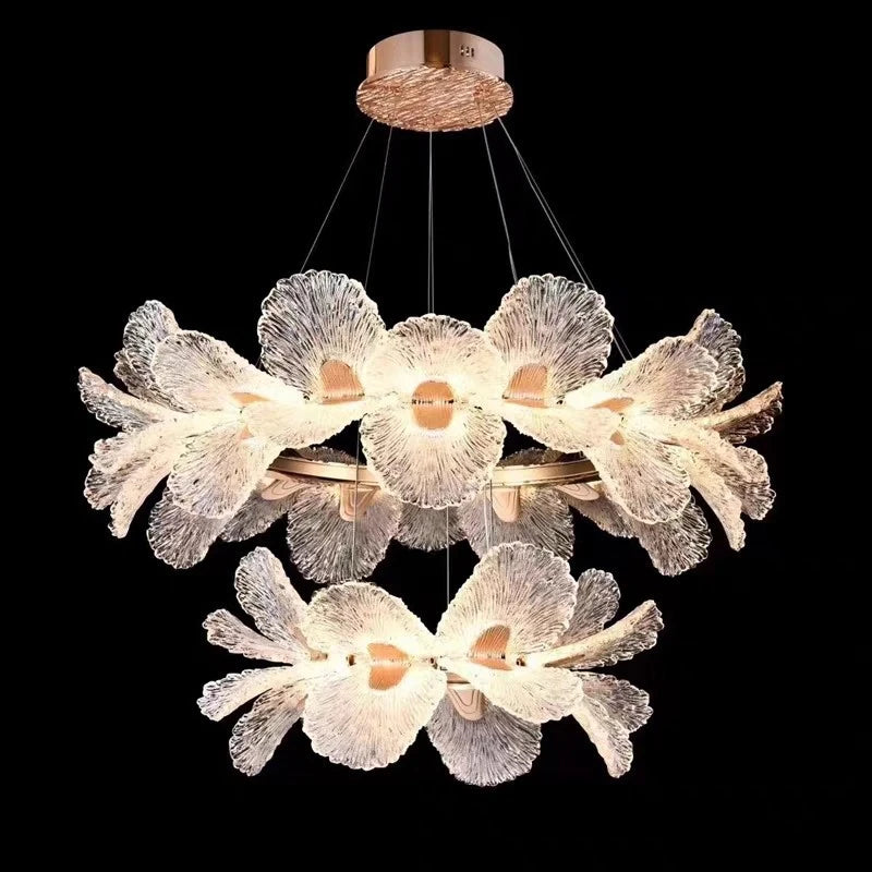 Luxury Ceiling Chandelier French for Home Decoration Living Room Pendant Light Dining Room Bedroom Flower LED Hanging Lamp LED