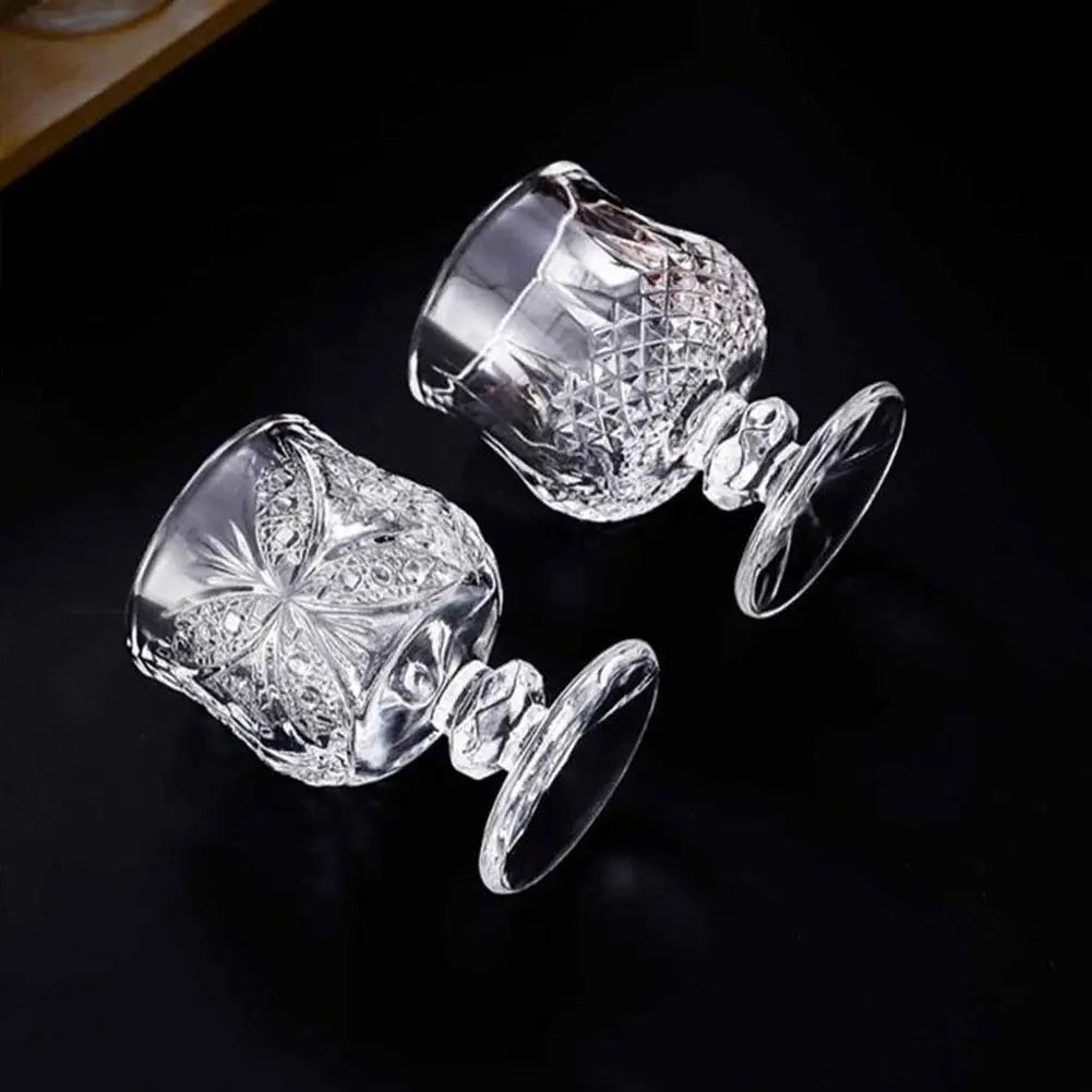 High Foot Cup Drink Cups Wineglasses Goblet Transparent Glass for Home Restaurant Bar Juice Mugs Diamond Drinkware Water Cup