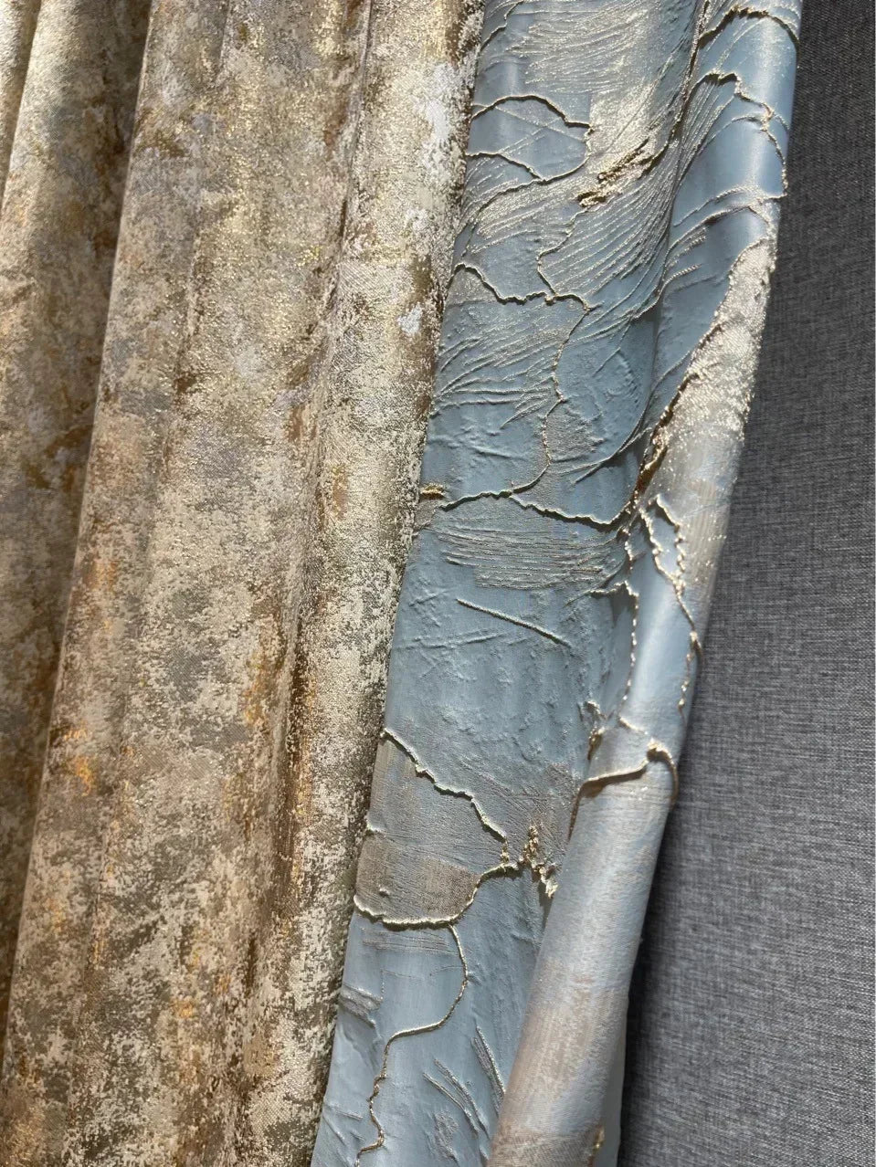 European Curtains For Living Room Dining Bedroom Minimalist Lace Modern American Opaque Blackout Printing Gold Wire Custom Size