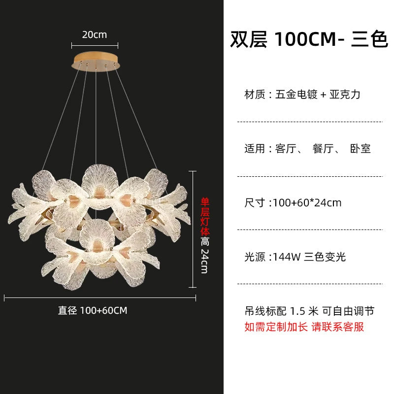 Luxury Ceiling Chandelier French for Home Decoration Living Room Pendant Light Dining Room Bedroom Flower LED Hanging Lamp LED