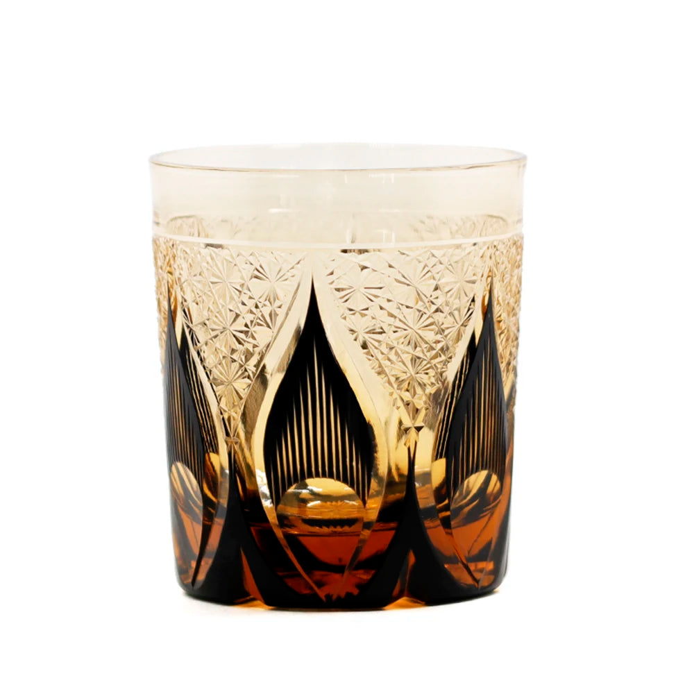 Edo Kiriko Drinking Glass Old Fashioned Crystal Whisky Cup For Scotch Bourbon Hand Cut Design Cocktail Glass With Gift Box 1PC