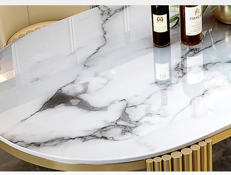 Stainless steel Dining Room Set Home Furniture modern marble dining table