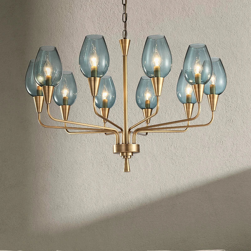 Modern art deco chandelier Living Room lustre vintage High Quality Hotel Guest Room Bedroom Glass Lamp chandelier gold