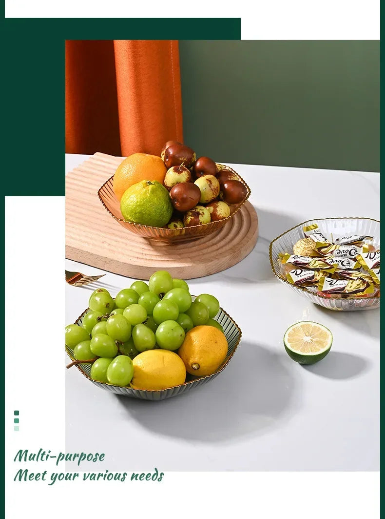1PCS Table Plates for Serving Plates Dinnerware PET Partitioned Dish Snack Candy Cake Stand Bowl Food Fruit Plates Set Tableware