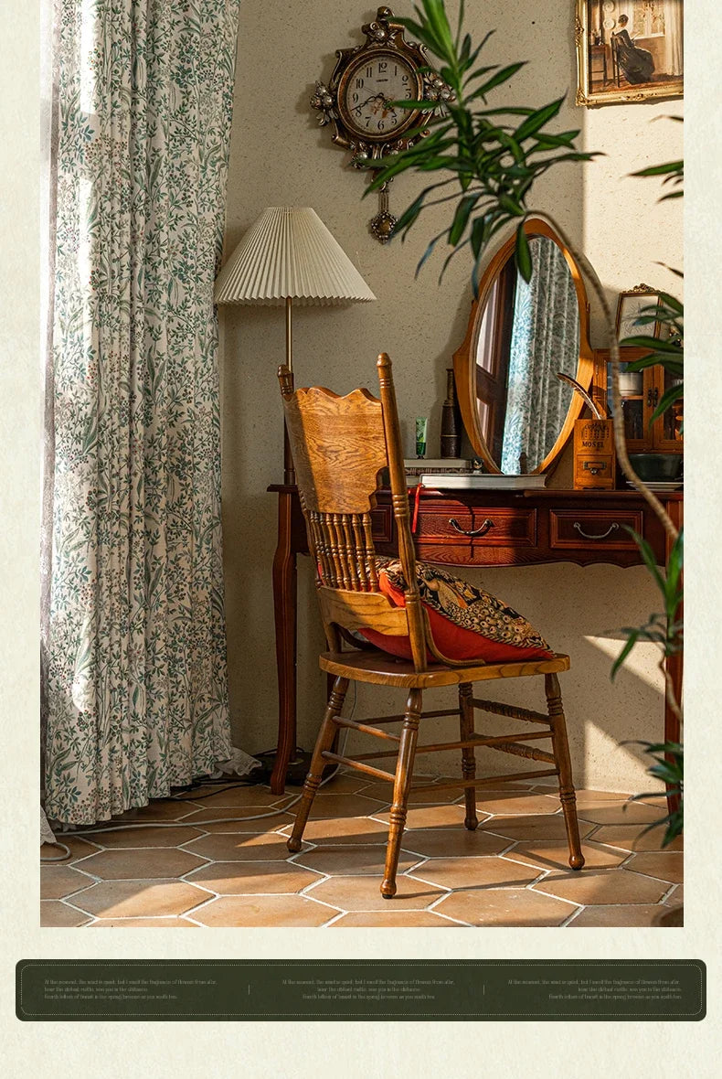 Curtains for Living Dining Room Bedroom American Pastoral Retro Floral Print Cotton and Linen Blackout Light Luxury