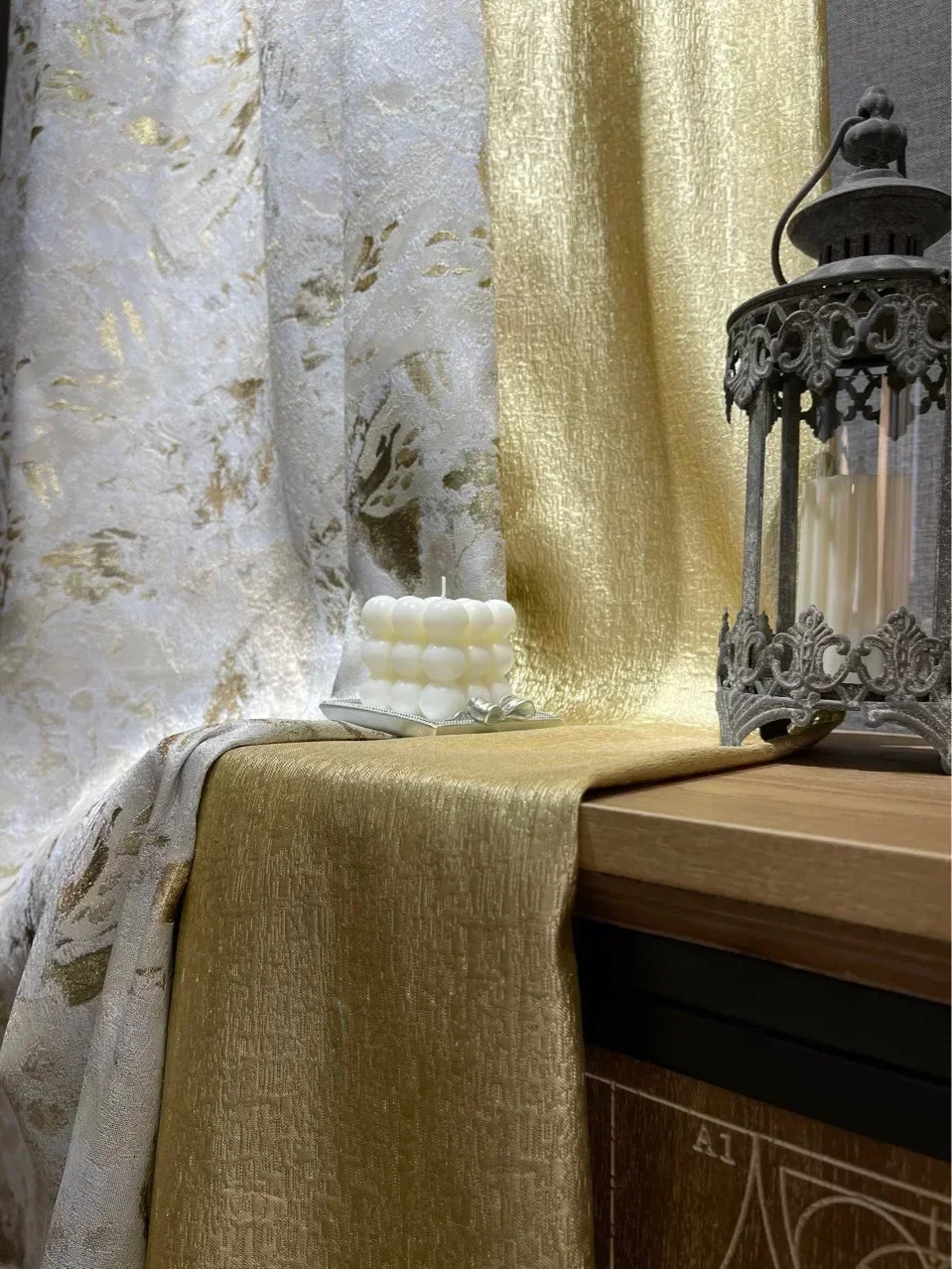 2025 new Curtains for Living dining room bedroom cream champagne gold thread jacquard high precision modern luxury high blackout