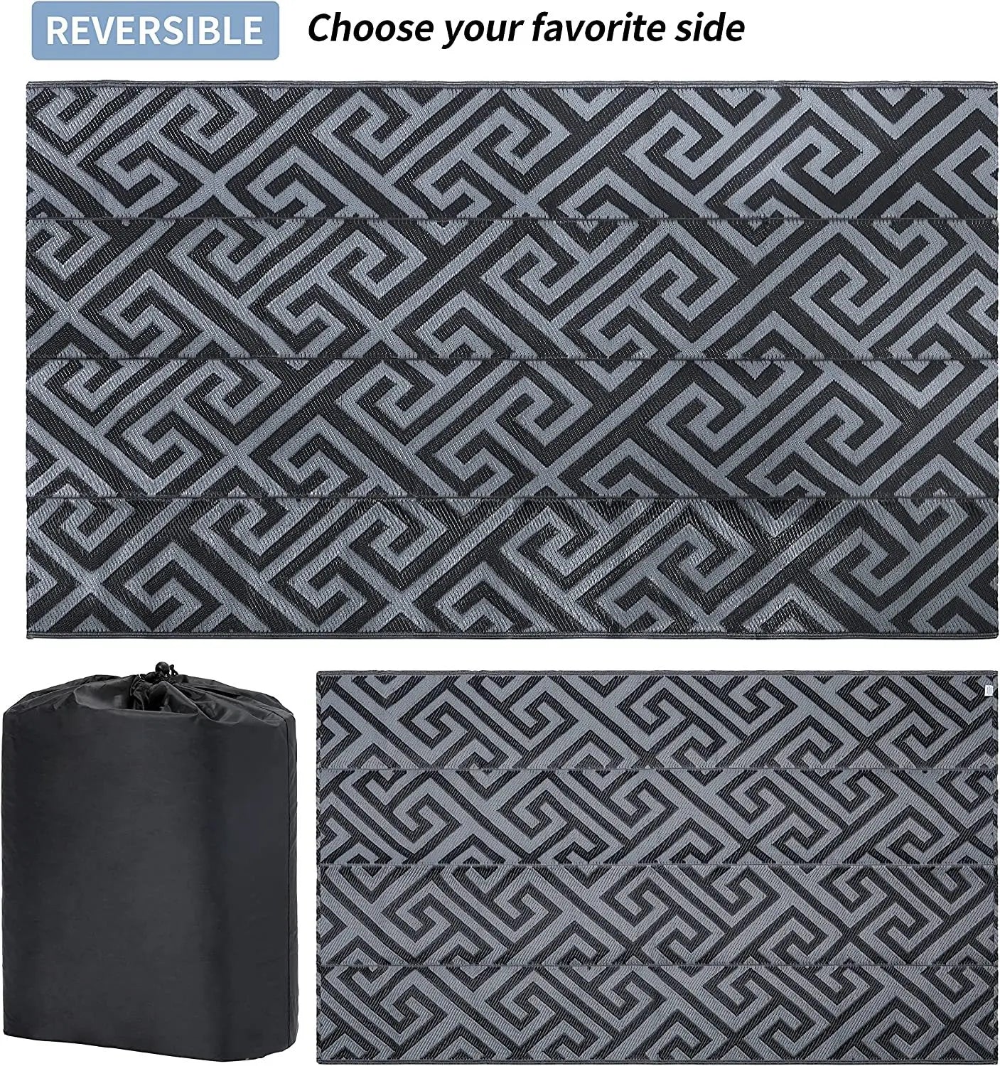 Indoor Outdoor Area Rug Home Garden Living Room Floor Carpet Anti-slip Waterproof Portable Folding RV Camping Awning Picnic Mat