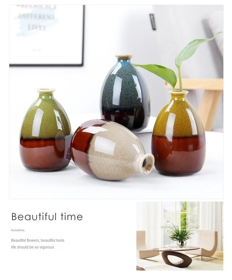 Modern Flower Vases For Homes Ceramic Vase Decoration Flower Glaze Flower Home Accessories Ceramic Craft Ornaments Green Plant