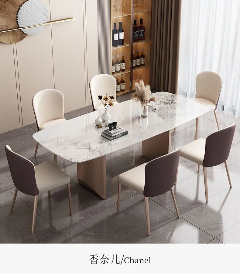 Design Simple Dining Table Luxury Aesthetic Exquisite Glamour Dining Tables Classic Versatile Tavolo Di Pranzo Home Furniture