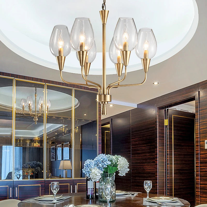 Modern art deco chandelier Living Room lustre vintage High Quality Hotel Guest Room Bedroom Glass Lamp chandelier gold