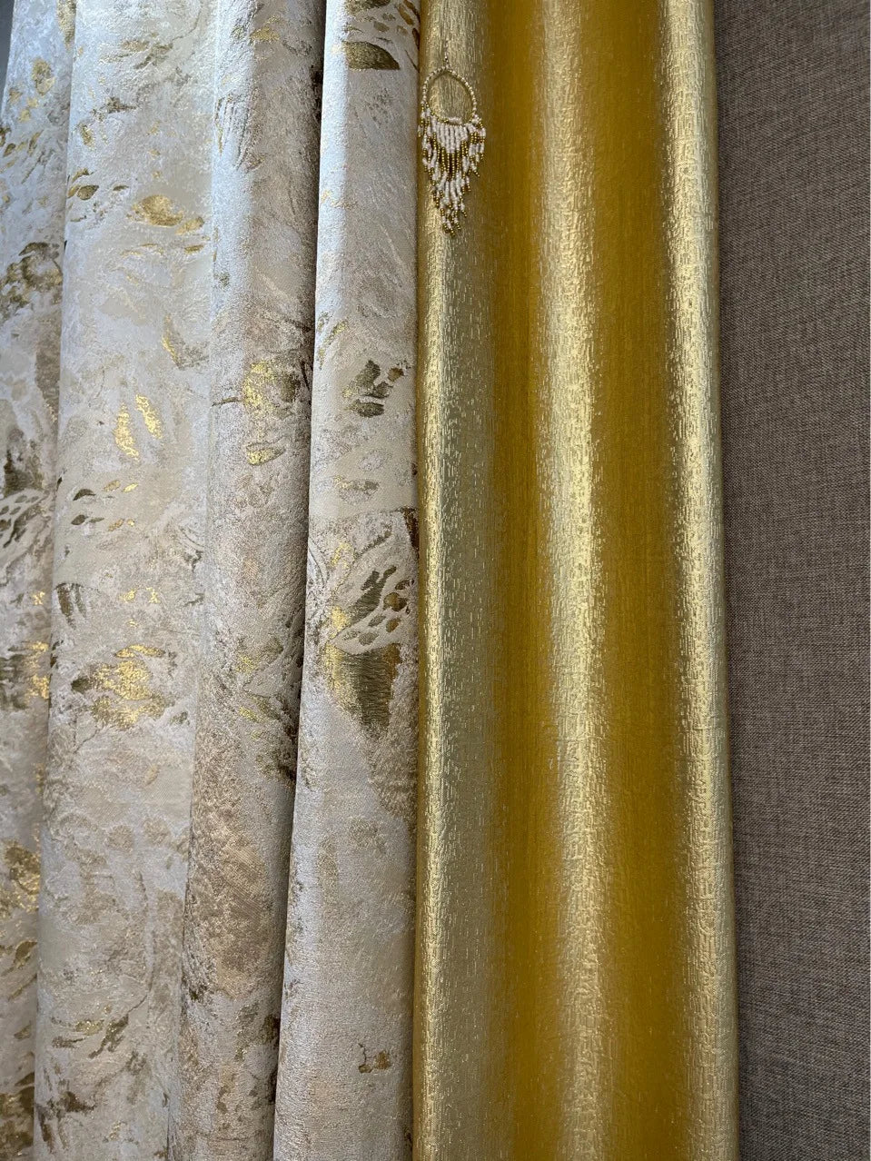 2025 new Curtains for Living dining room bedroom cream champagne gold thread jacquard high precision modern luxury high blackout