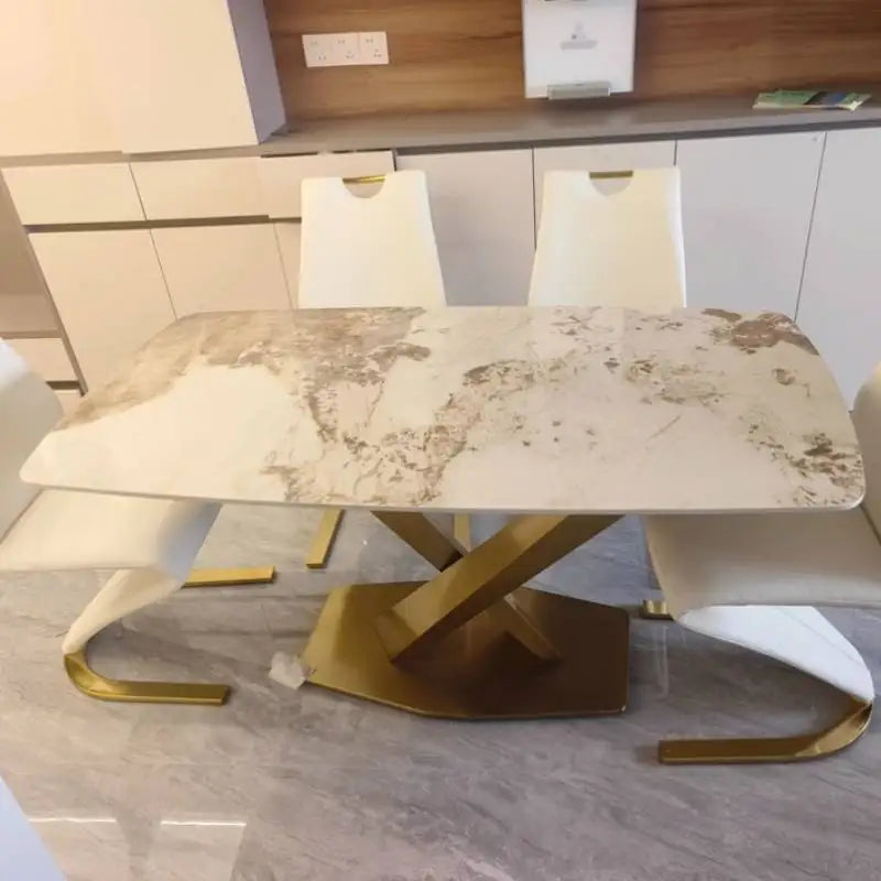 Unique Modern Dining Table Designer Nordic White Kitchen Mobile Dining Tables Salon Mesas De Jantar Living Room Sets Furniture