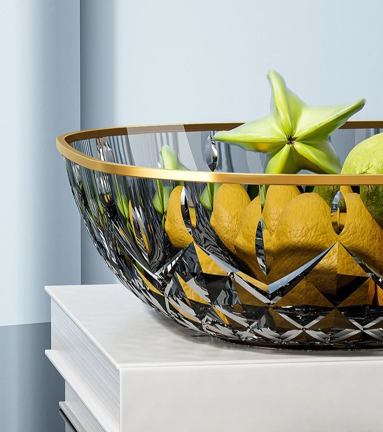 Hot Household Fruit Bowl Salad Dessert Biscuit Plate Plastic Square Transparent Tray Golden Edge Snack Plates Tableware