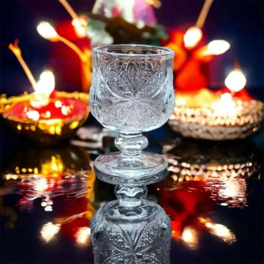 High Foot Cup Drink Cups Wineglasses Goblet Transparent Glass for Home Restaurant Bar Juice Mugs Diamond Drinkware Water Cup