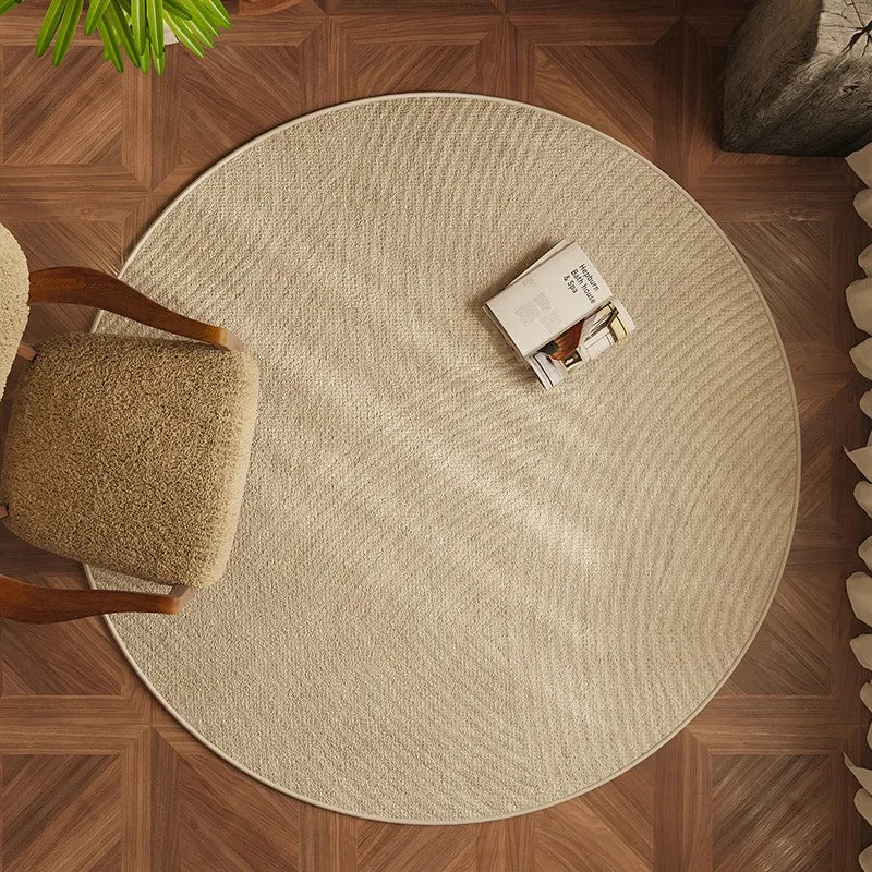 Round Bedroom Rug Light Luxury Study Coffee Table Floor Mat Retro Brown Living Room Carpet for Leisure Area Cloakroom Ковер 러그