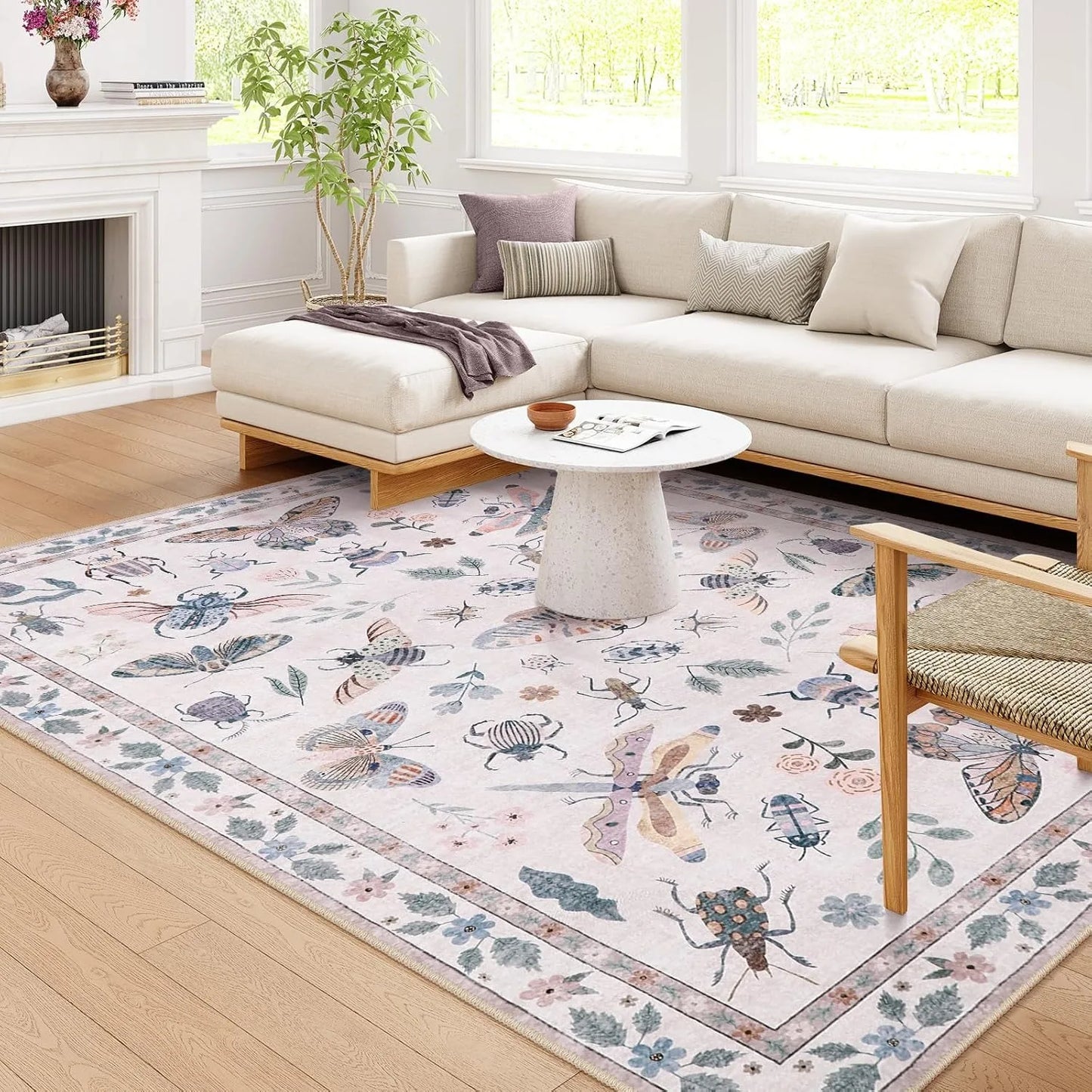 Rug for Living Room Carpet Large Size Bedroom Bedside Floor Mat Green Insect Carpets Tropical Rainforest Home Decoration Rugs