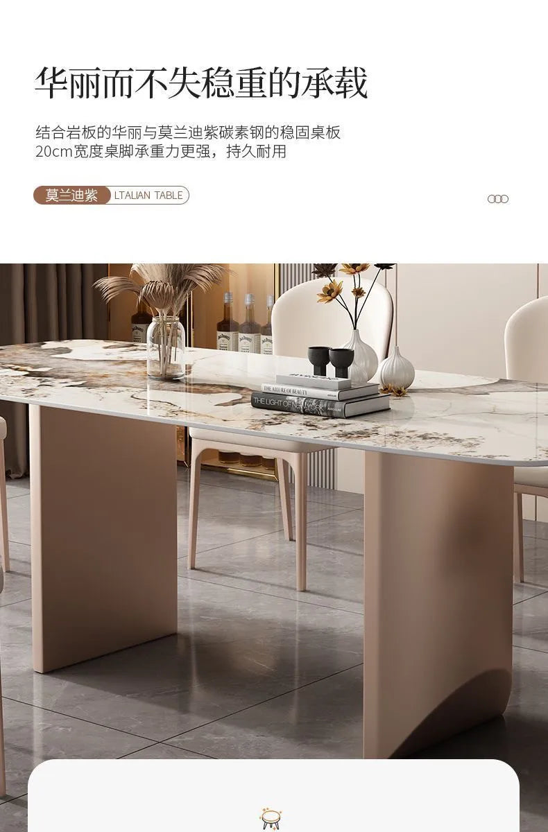 Design Simple Dining Table Luxury Aesthetic Exquisite Glamour Dining Tables Classic Versatile Tavolo Di Pranzo Home Furniture