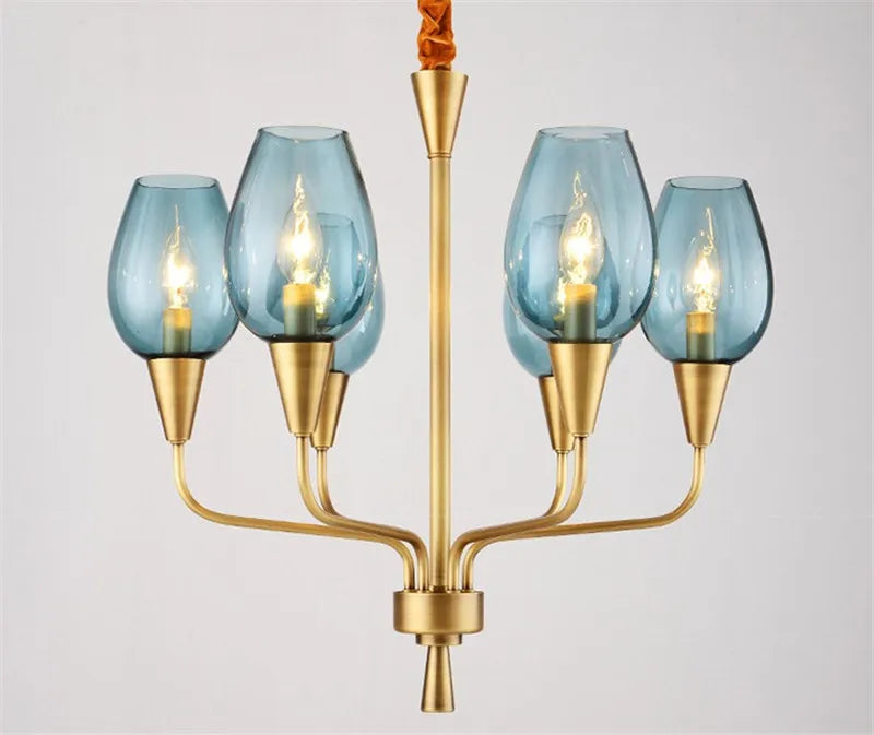Modern art deco chandelier Living Room lustre vintage High Quality Hotel Guest Room Bedroom Glass Lamp chandelier gold